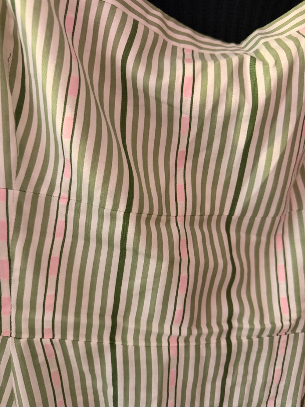 Hill House The Margot Dress in Green Jacquard Stripe - Picture 11 of 13